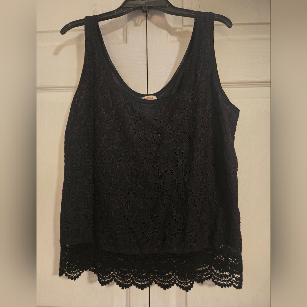 Mossimo Supply Co. Black Lace Tank Top